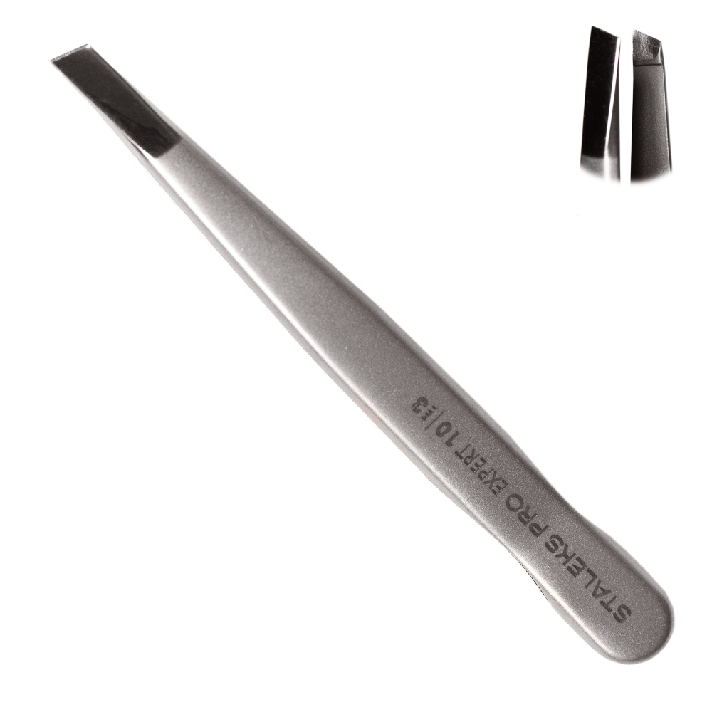 Staleks Expert 10/3 wide beveled eyebrow tweezers