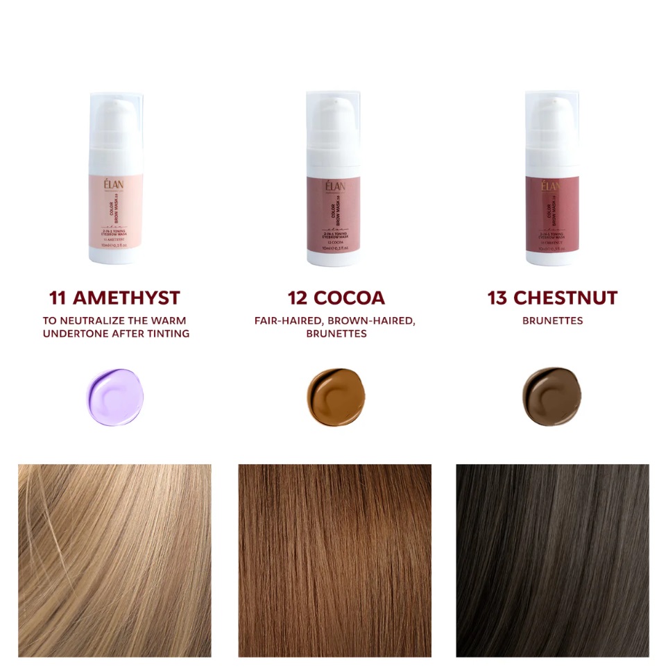 ELAN COLOR BROW MASK 2.0 2-in-1 Eyebrow Tinting Mask, 11 AMETHYST