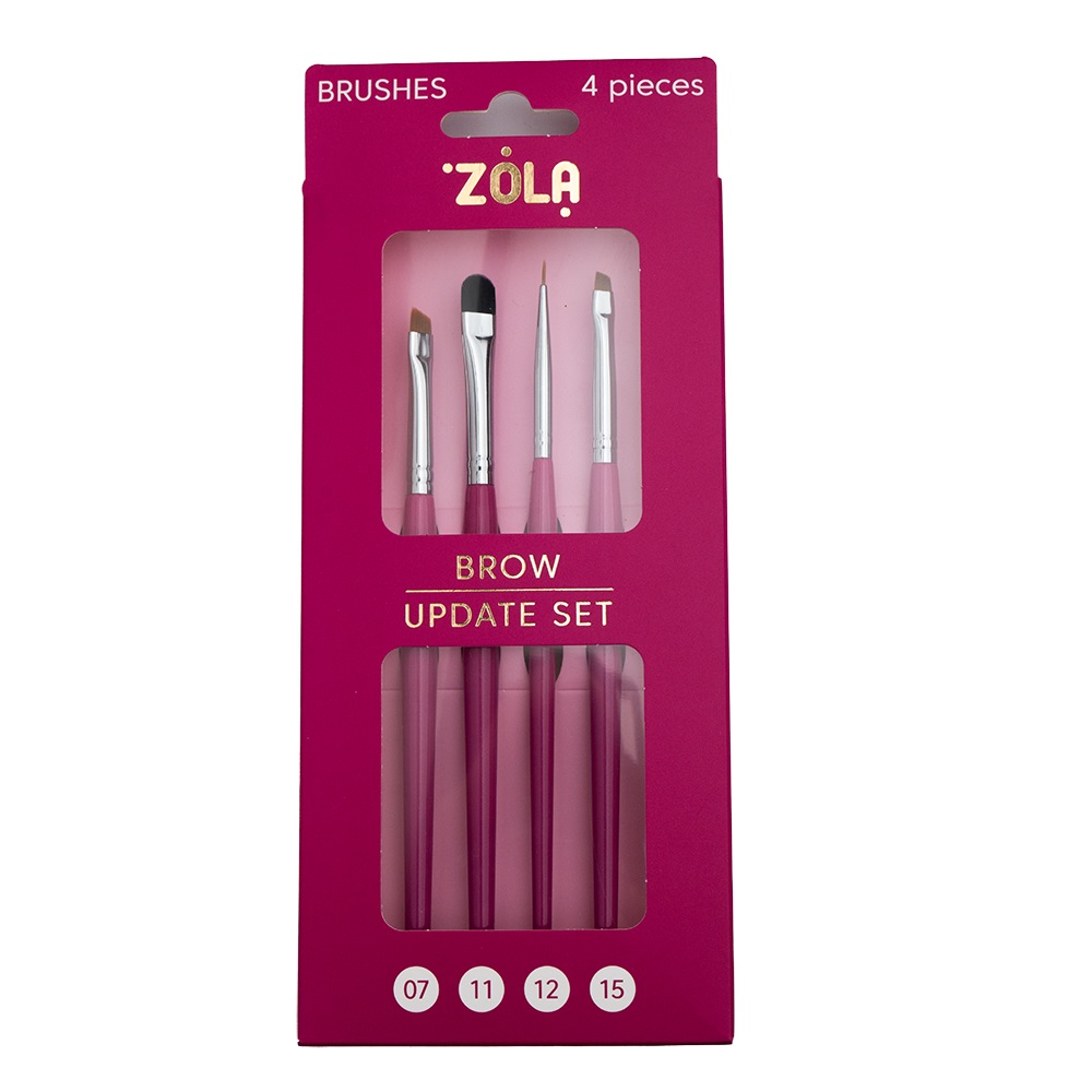ZOLA Set de pinceles para cejas - Set de actualización (4 piezas) (07, 11, 12, 15)