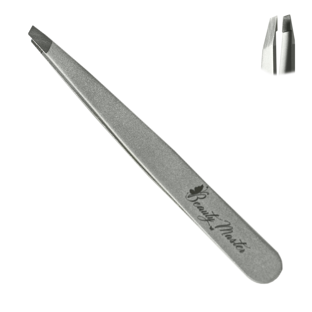Beauty Master Beveled Eyebrow Tweezers, Metal