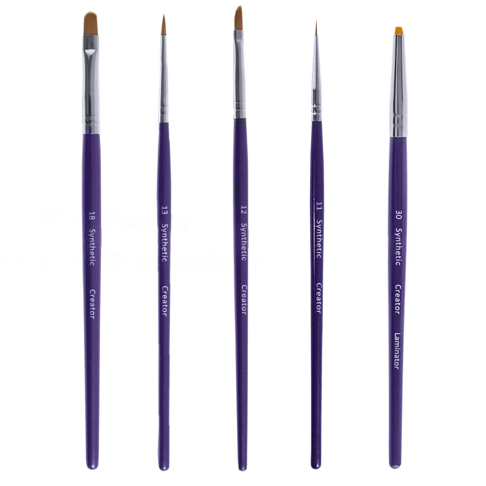 CREATOR SYNTHETIC Набор №5 для ламимейкера из 5 кистей (11, 12, 13, 18, 30)