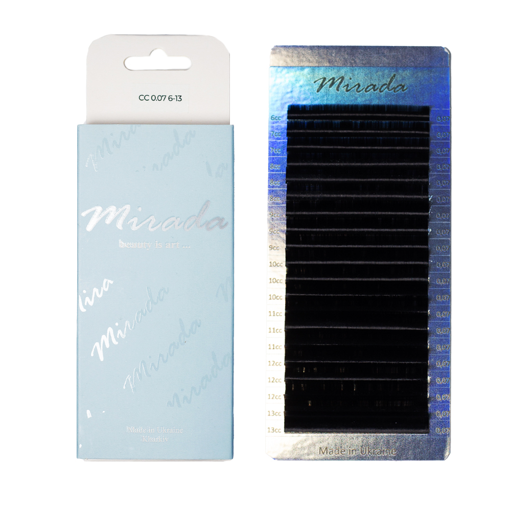 MIRADA Вії чорні, mix 20 ліній СC, 0.07, (6-13)