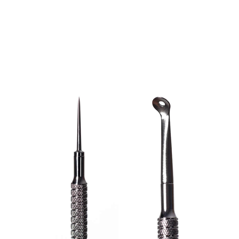 STALEKS Косметологічна ложка двостороння EXPERT 21 TYPE 4 (Уно зі збільшеним розміром отвору та голка Відаля)