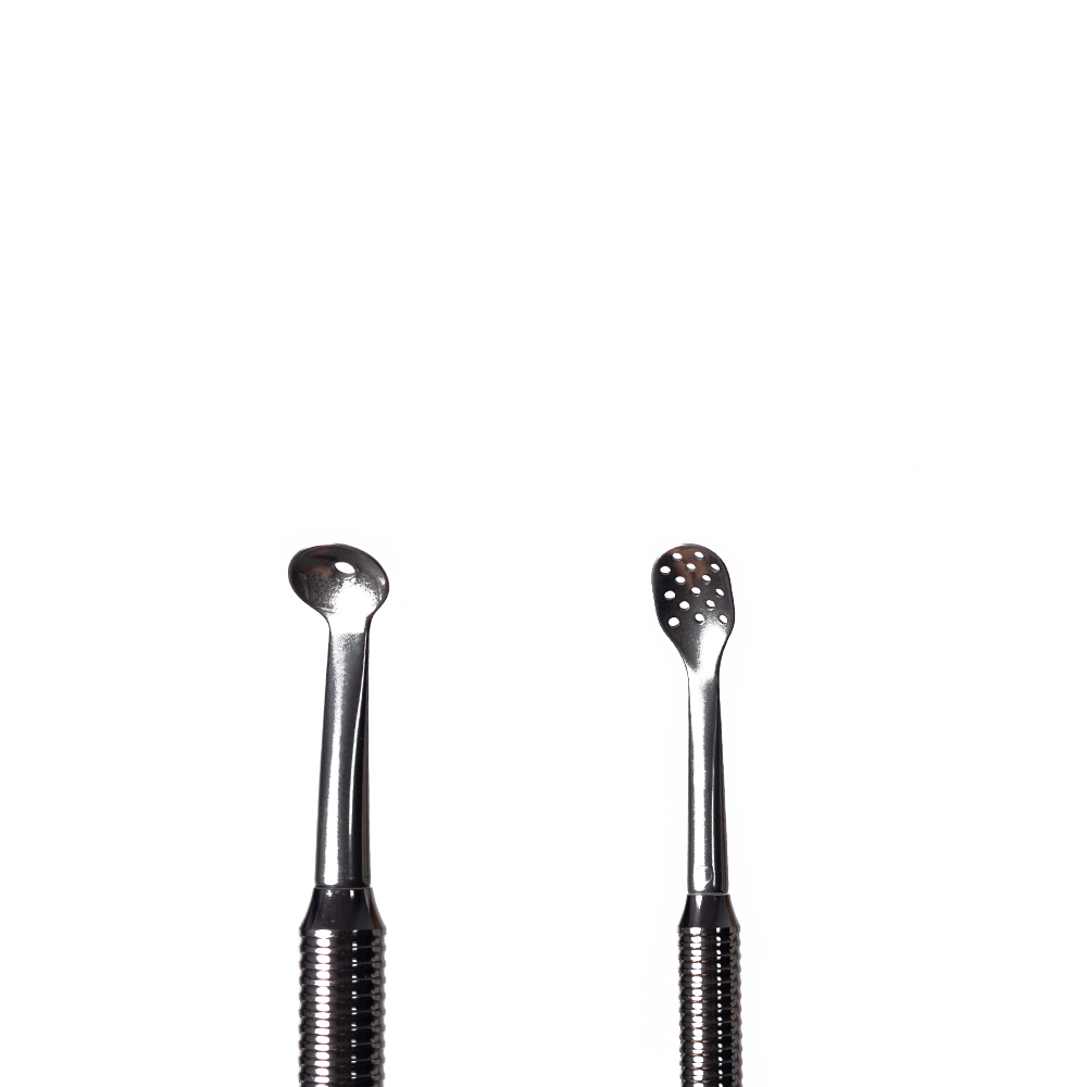 STALEKS Косметологічна ложка двостороння EXPERT 20 TYPE 1 (Уно та овальна шумівка на 15 отворів)