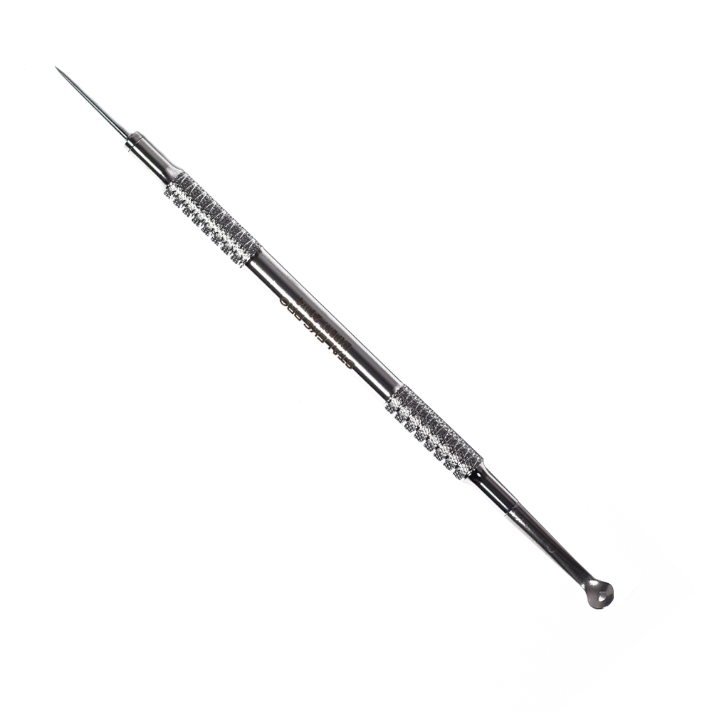 STALEKS Косметологічна ложка двостороння EXPERT 21 TYPE 4 (Уно зі збільшеним розміром отвору та голка Відаля)