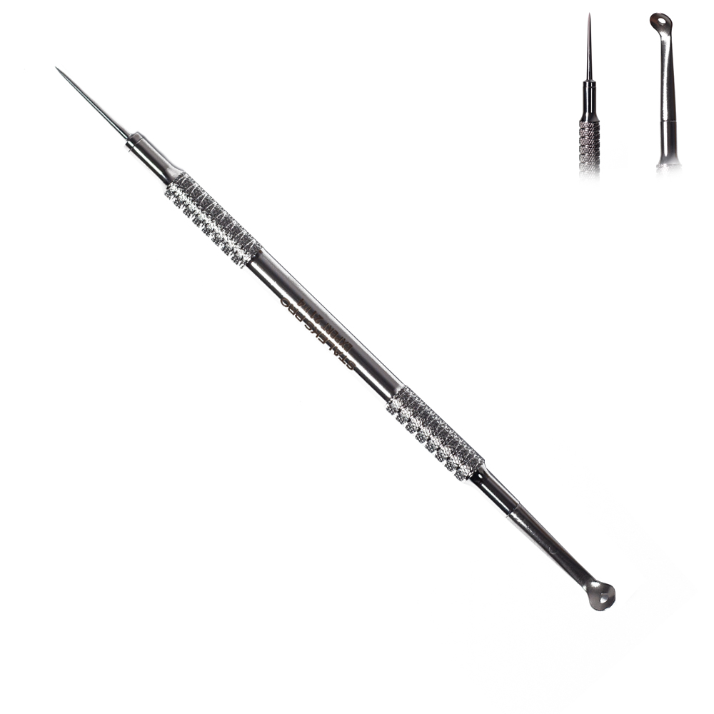 STALEKS Косметологічна ложка двостороння EXPERT 21 TYPE 4 (Уно зі збільшеним розміром отвору та голка Відаля)