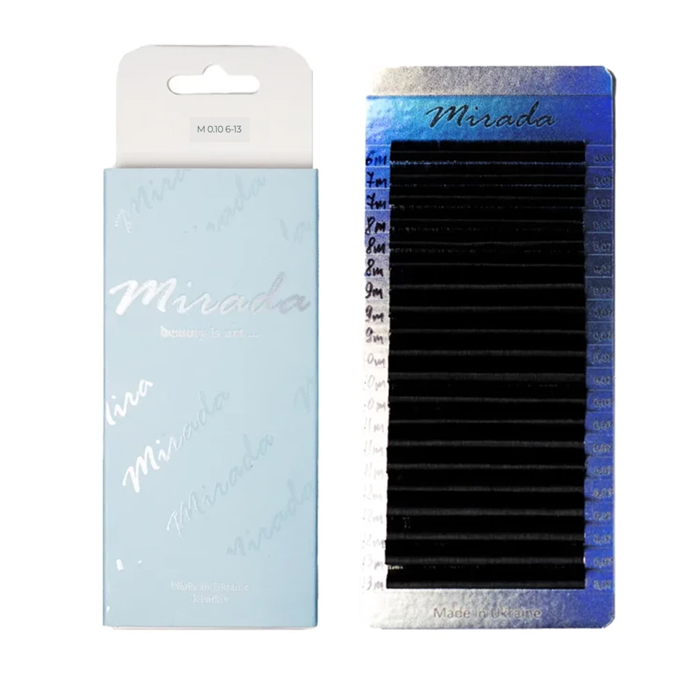 MIRADA Czarne rzęsy, mix 20 linii M, 0.10, (6-13)