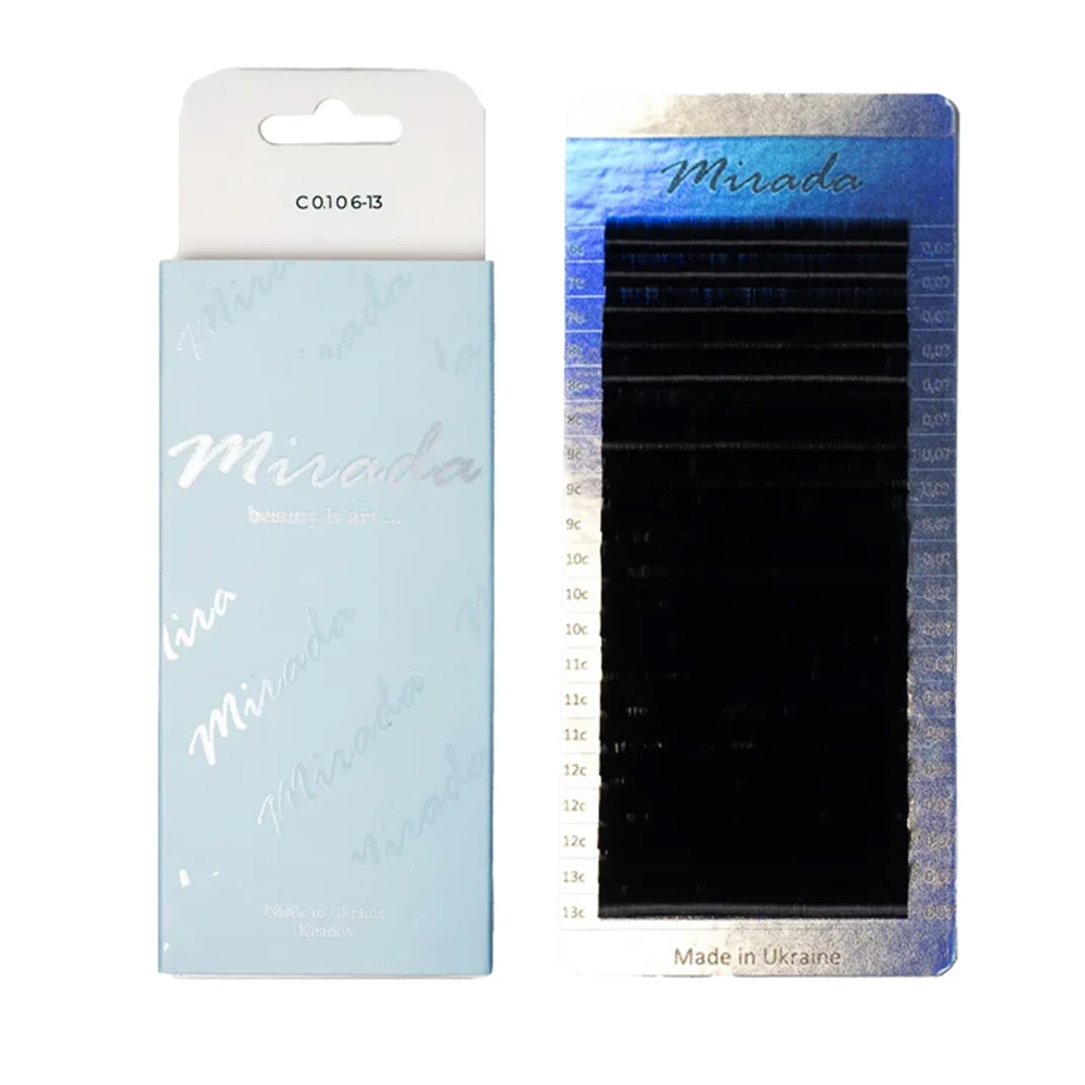 MIRADA Вії чорні, mix 20 ліній C, 0.10, (6-13)