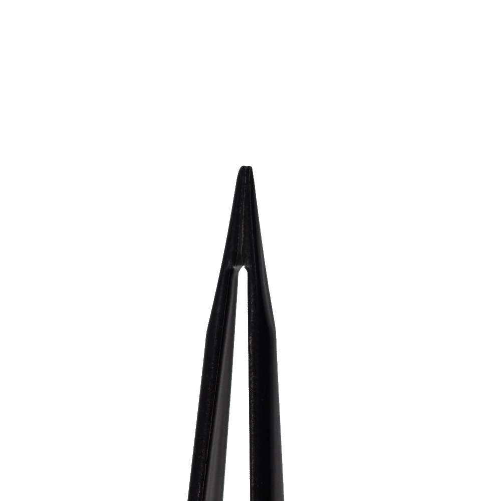 Staleks пинцет для бровей Expert 11/5 точечный черный