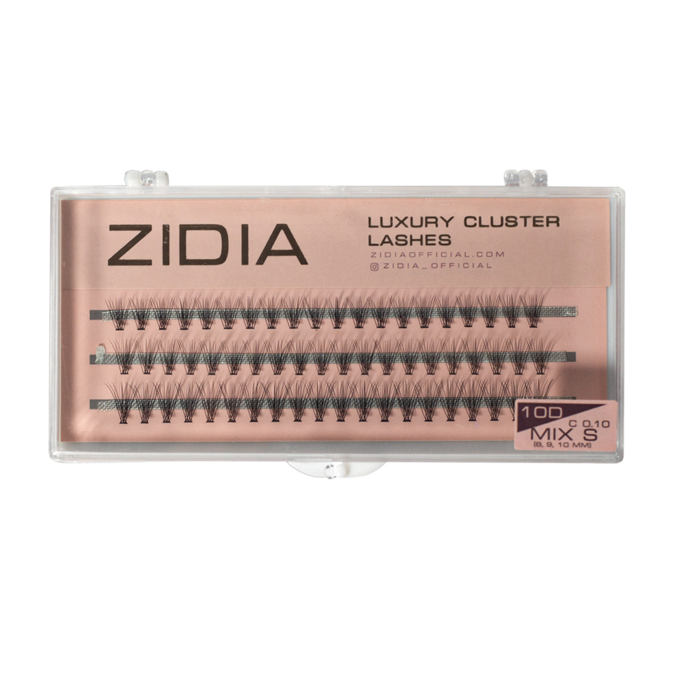 ZIDIA Lash Bundles 10D Bend C; 0.10 Mix S (3 bands, size 8, 9, 10 mm)