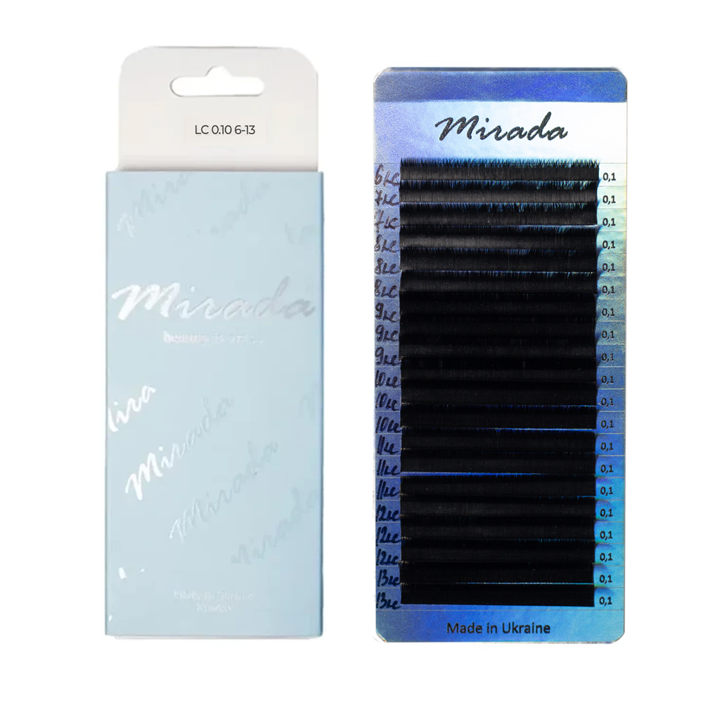 MIRADA Black eyelashes, mix 20 lines LC, 0.10, (6-13)