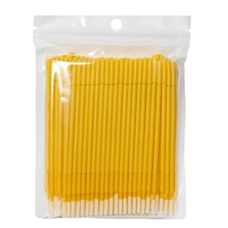 Elongated microbrushes, in a bag, yellow