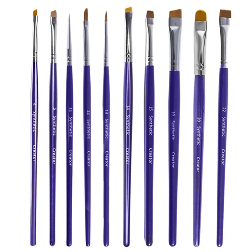 Набір №4 з 10 пензлів (4, 5, 11, 12, 13, 14, 15, 19, 20, 22)