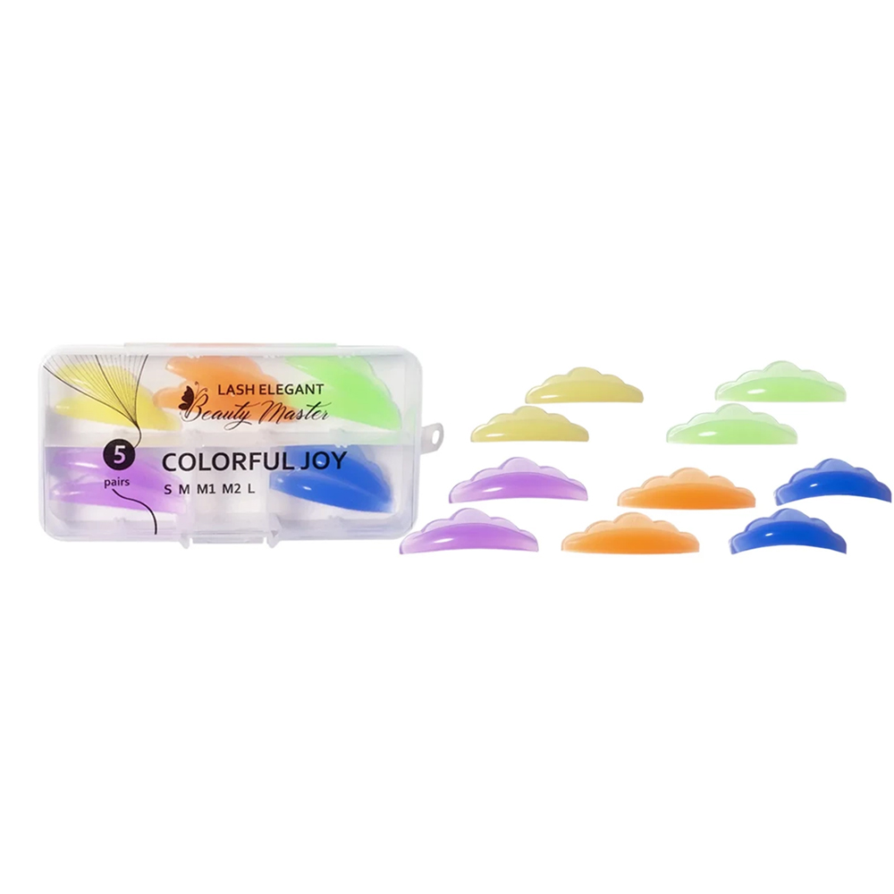 BEAUTY MASTER Валики для ламінування вій округлі Colorful joy, 5 пар