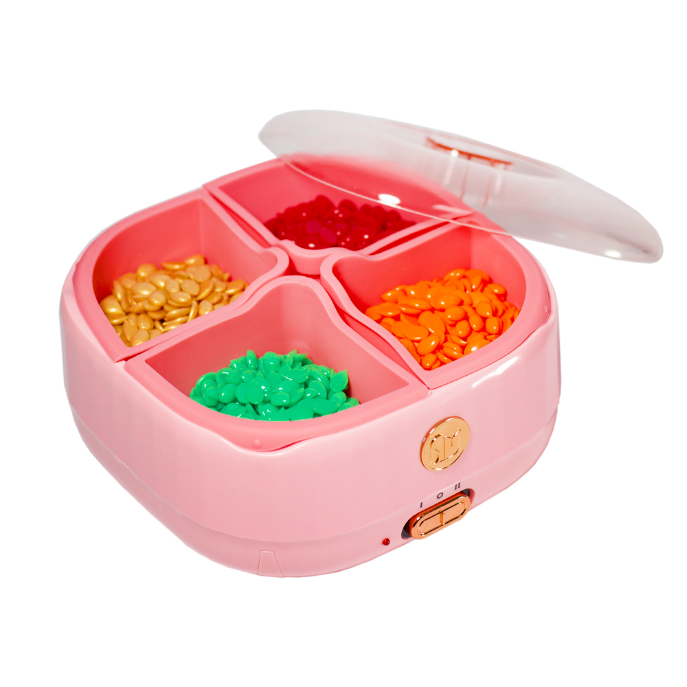 Fundidor de cera SM-5001A con 4 compartimentos de silicona, rosa