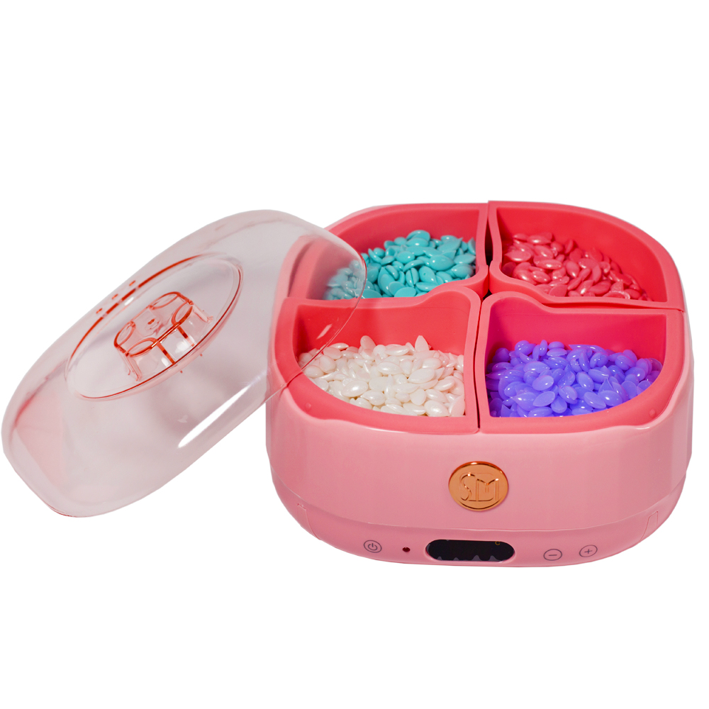 Воскоплав SM-5001A на 4 силиконовых отделения, с регулятором, розовый