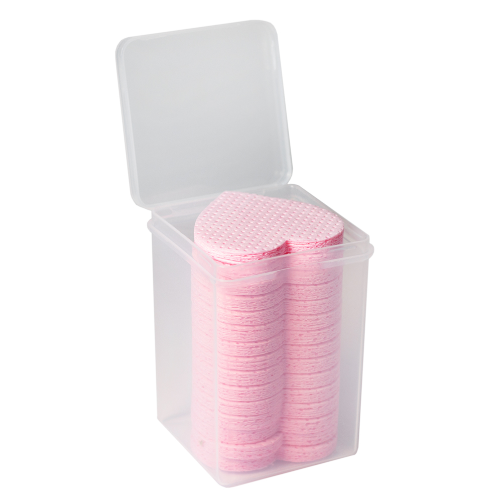 Toallitas sin pelusa perforadas en forma de corazón, rosas, en contenedor 200 uds