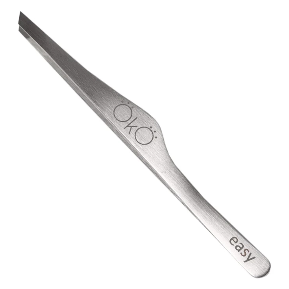 OKO Пинцет для бровей скошенный ручная заточка 02 Easy Touch