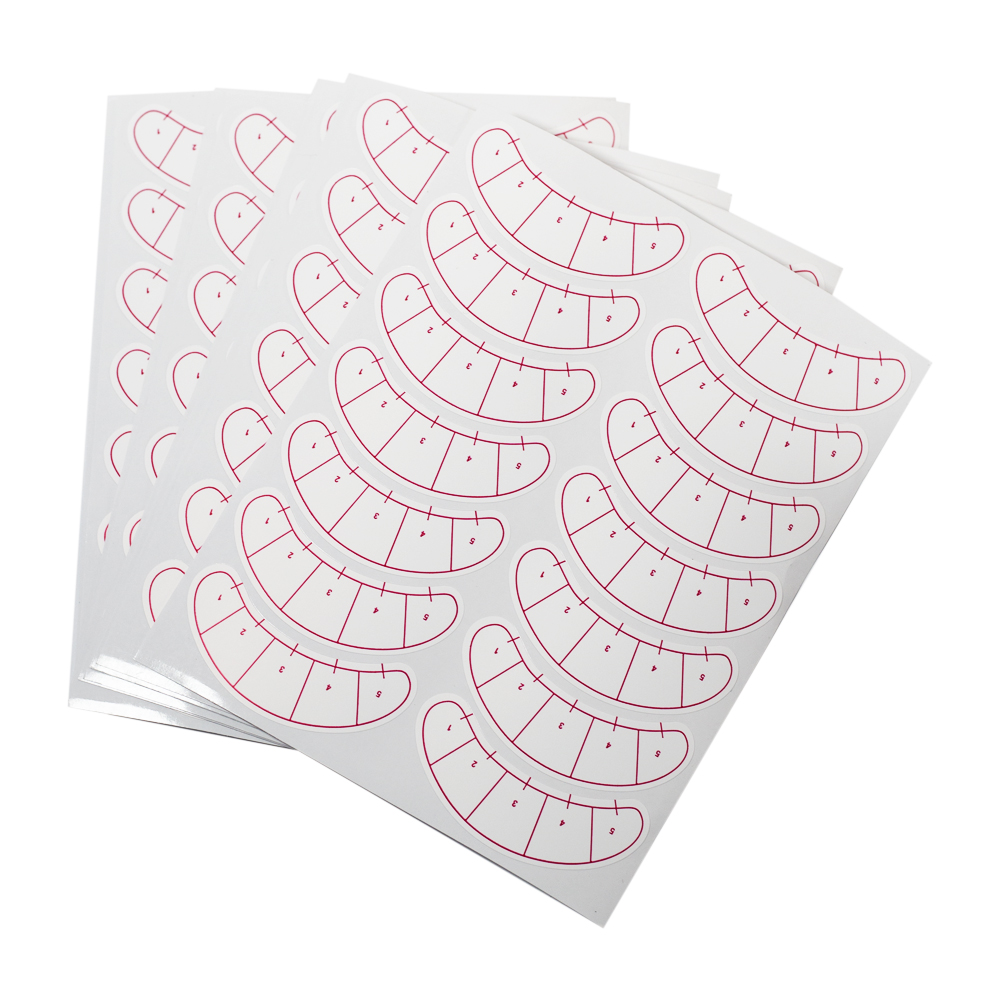 Патчи для наращивания ресниц с разметкой на бумаге, 10 листов (70 пар/уп.)