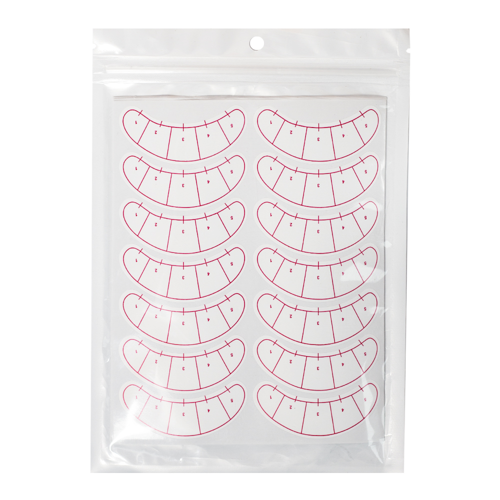 Патчи для наращивания ресниц с разметкой на бумаге, 10 листов (70 пар/уп.)