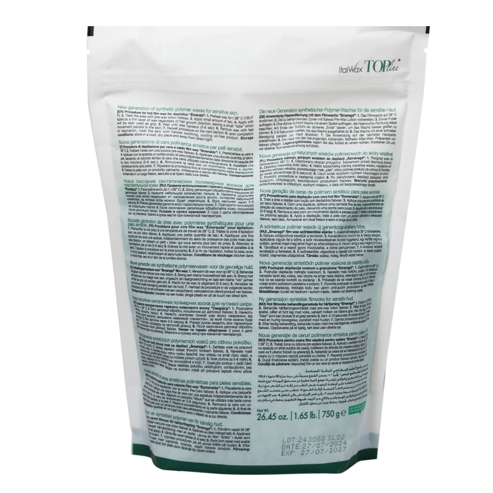 ItalWax Воск в гранулах TOP Line Emerald Изумруд 750 г