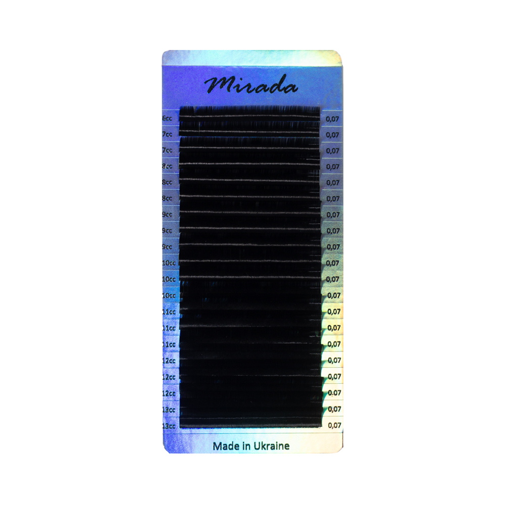 MIRADA Чорні вії, мікс 20 ліній CC, 0.10, (6-13)