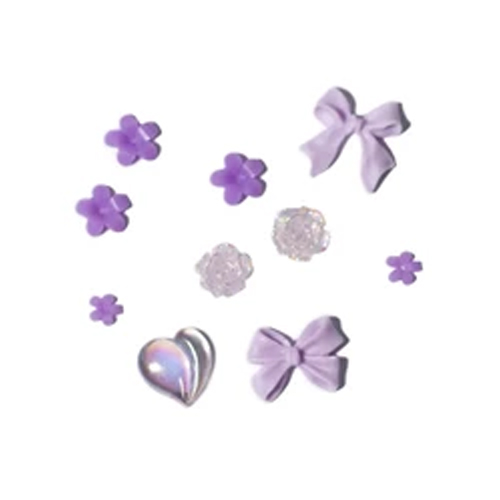 Decor for lamination, purple, set of 10 pcs