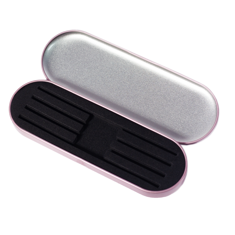 Металлический кейс для пинцетов для лешмейкеров, розовый