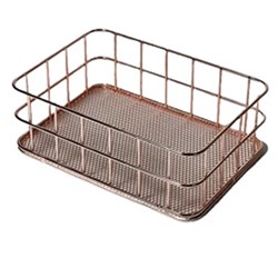 Органайзер для косметики, металлический, rose gold, 17х12х6 см