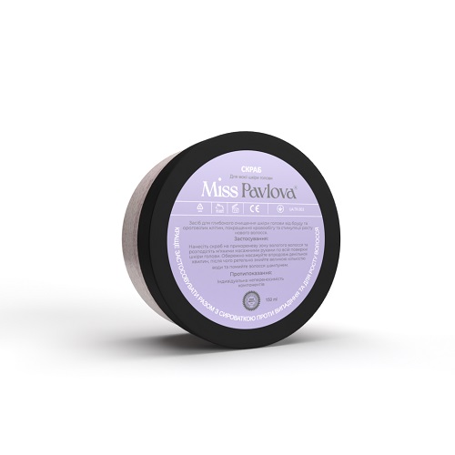 MISS PAVLOVA Скраб для моєї шкіри голови 150 мл – натуральний догляд для росту волосся та проти лупи