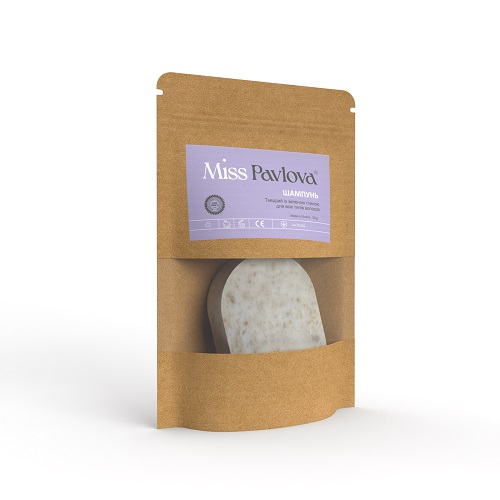 Твердый шампунь Miss Pavlova с зеленой глиной для всех типов волос, 60 г