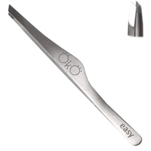 OKO Beveled eyebrow tweezers, manual sharpening 02 Easy Touch