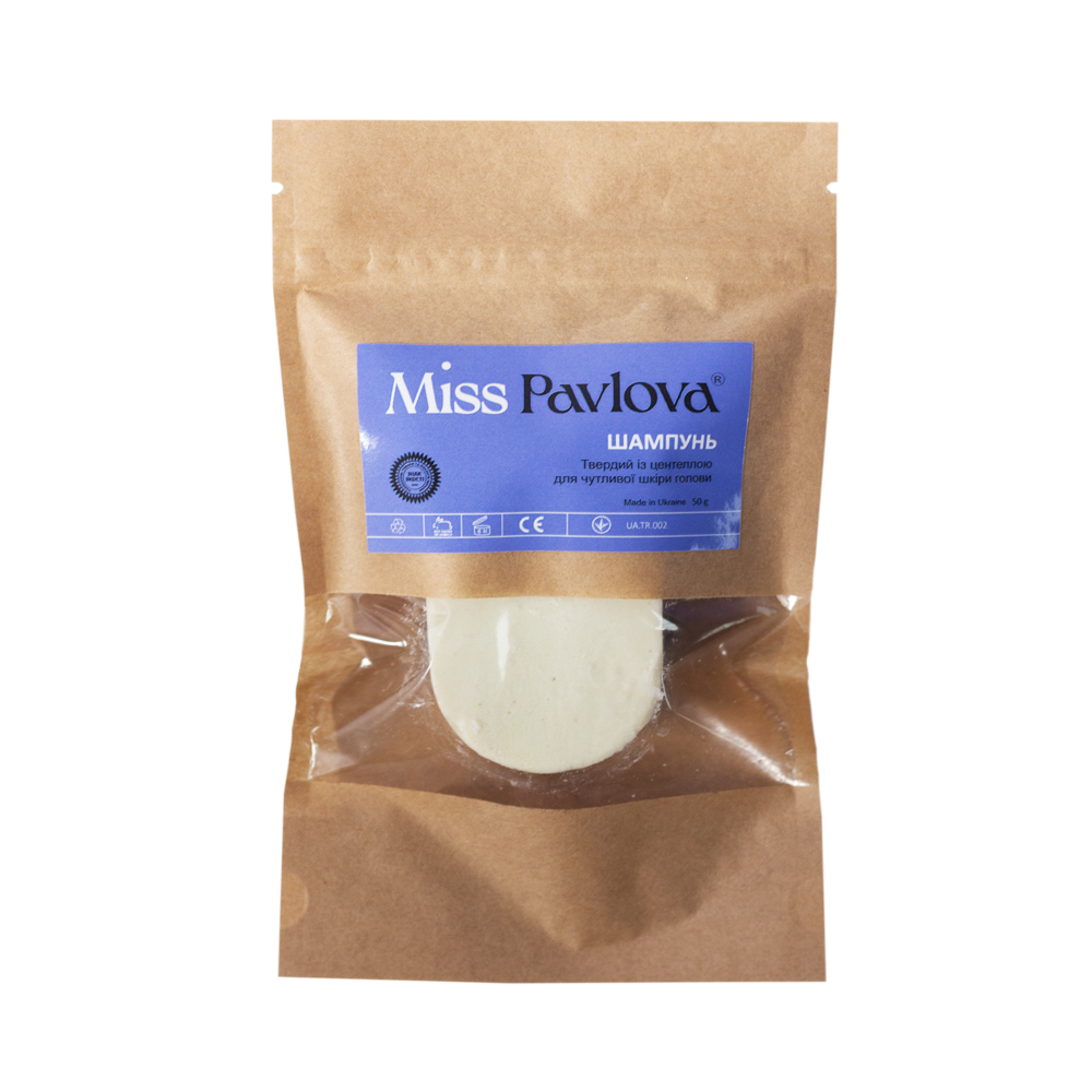 MISS PAVLOVA Solid hair shampoo with centella for sensitive scalp 55 g