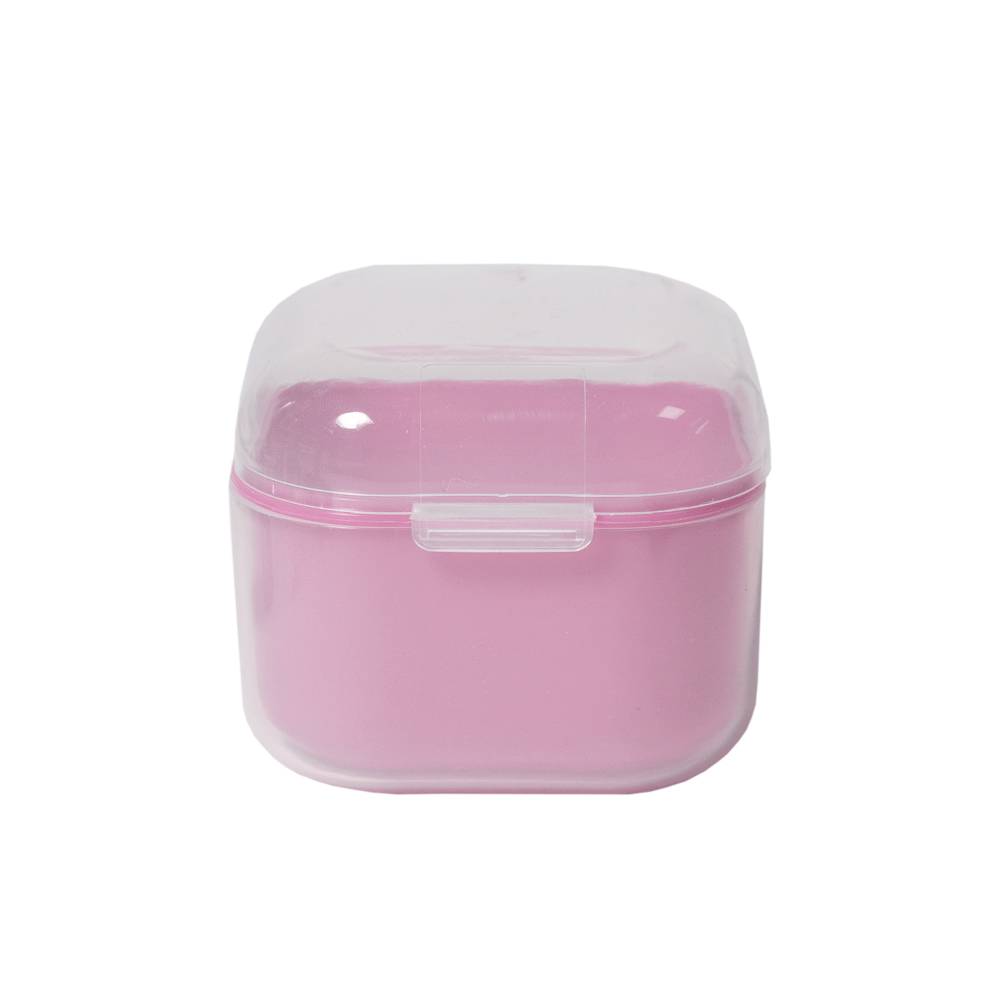 Контейнер для очищення бігуді, фрез, інструментів, квадратний, рожевий