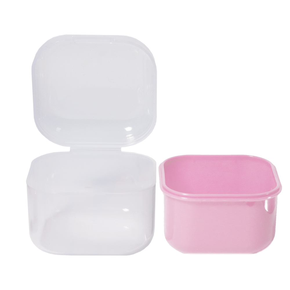 Контейнер для очищення бігуді, фрез, інструментів, квадратний, рожевий