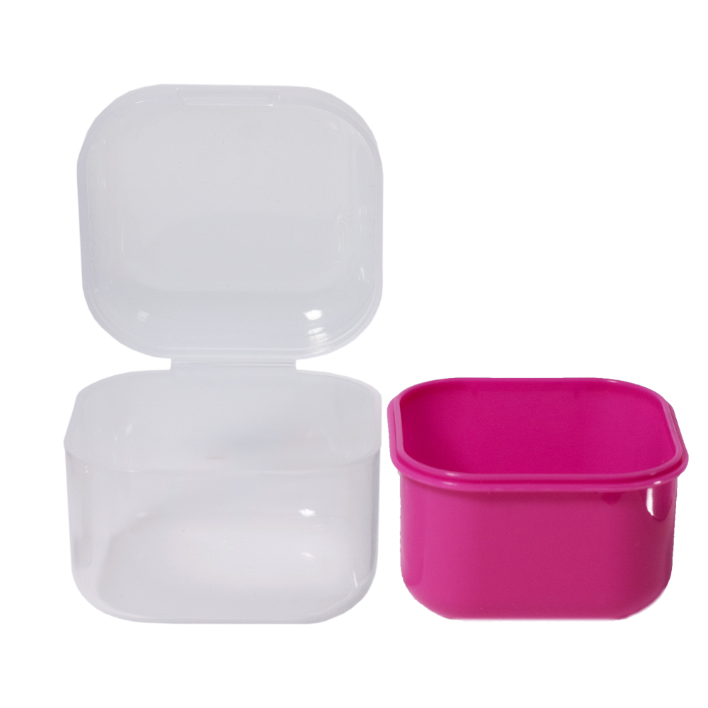 Контейнер для очищення бігуді, фрез, інструментів, квадратний, малиновый