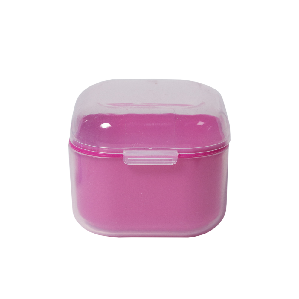 Контейнер для очищення бігуді, фрез, інструментів, квадратний, малиновый
