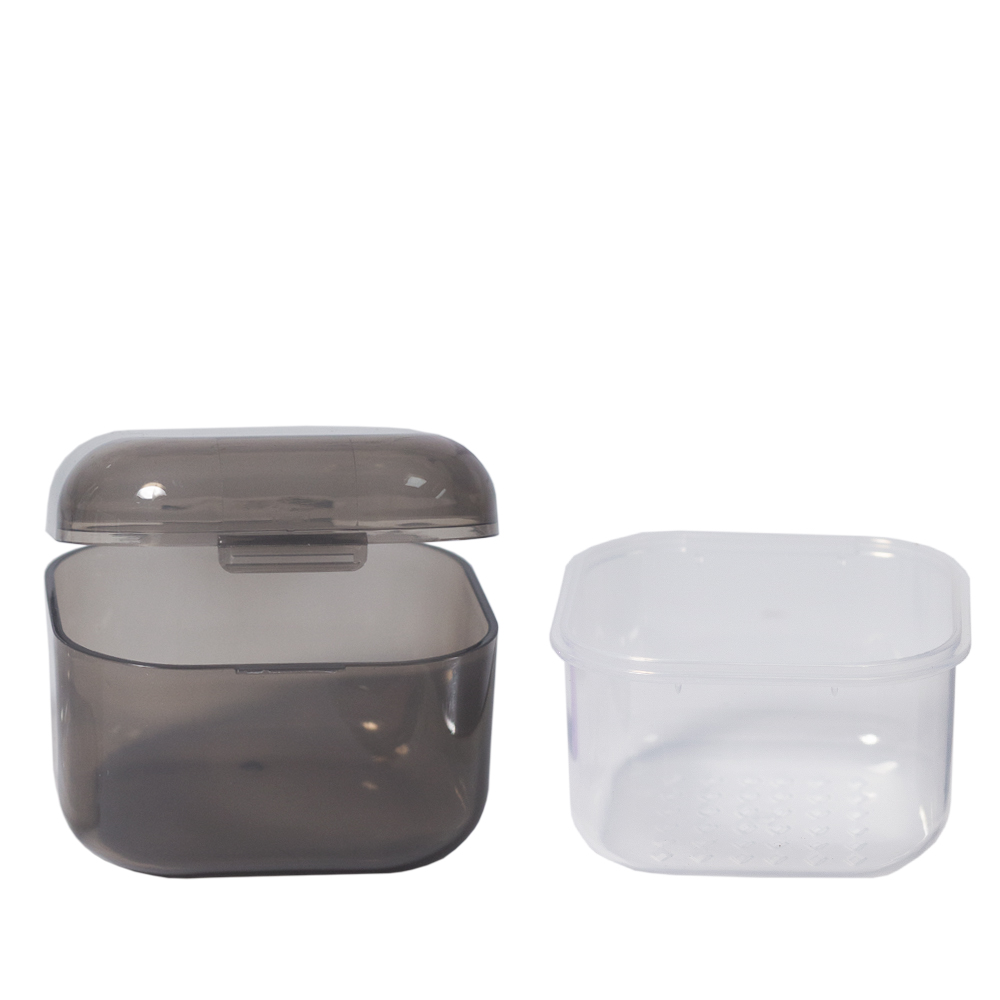 Контейнер для очищення бігуді, фрез, інструментів, квадратний, чорний