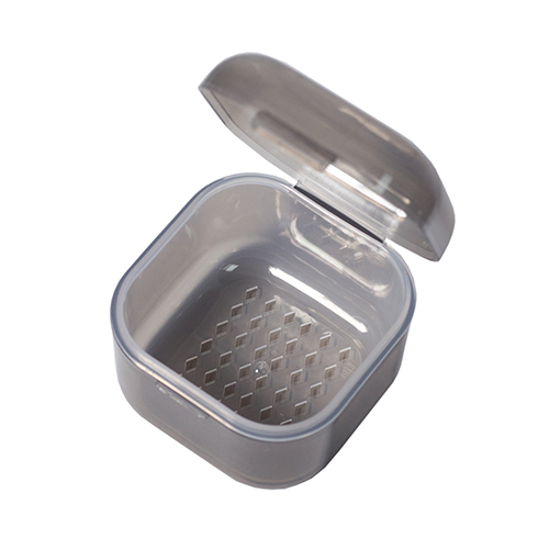 Square container for cleaning curlers, tools, black