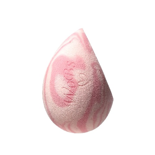 WOBS Makeup Sponge WS06, pink-white, teardrop with flat edge