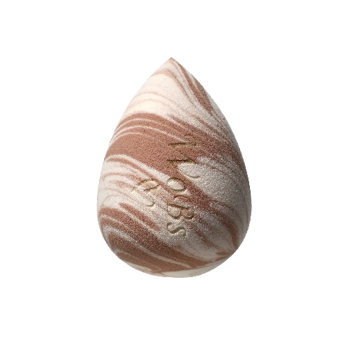 WOBS Gąbka do makijażu WS05, beżowo-biała, kropla ze ścięciem