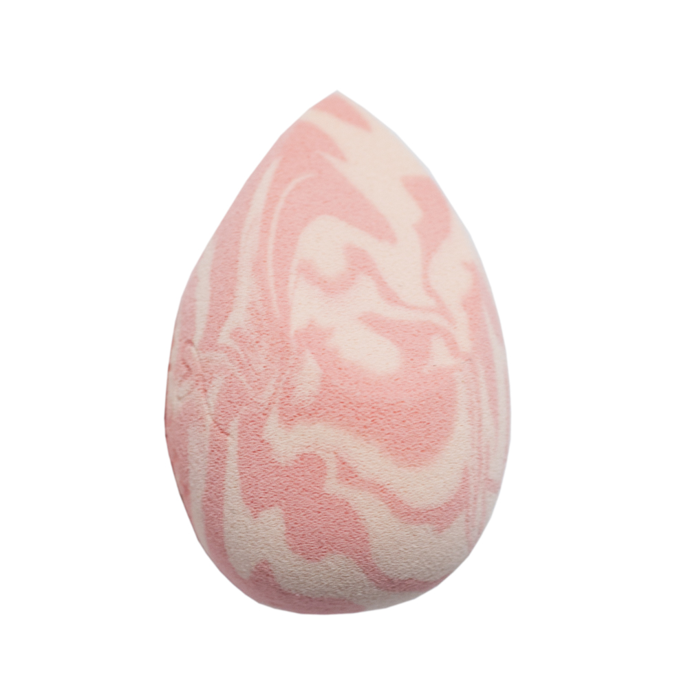 WOBS Makeup Sponge WS06, pink-white, teardrop with flat edge