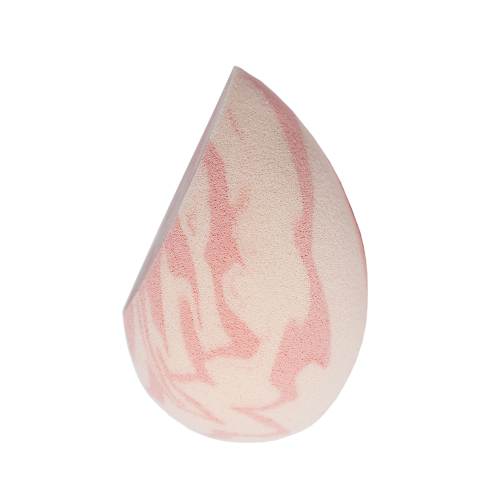 WOBS Makeup Sponge WS06, pink-white, teardrop with flat edge
