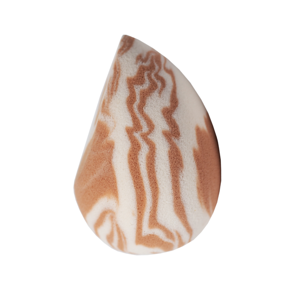 WOBS Gąbka do makijażu WS05, beżowo-biała, kropla ze ścięciem