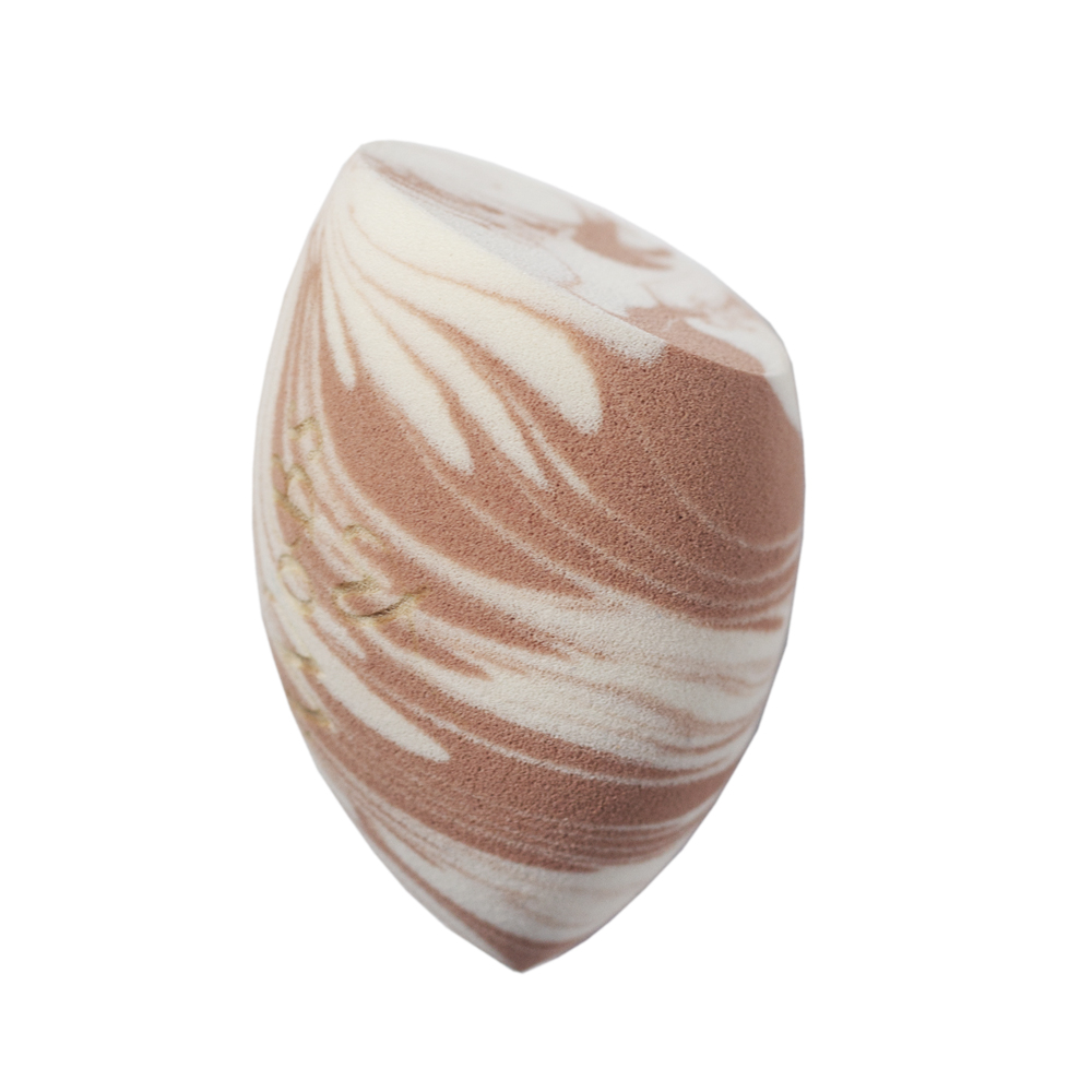 WOBS Спонж для макіяжу WS07, бежево-білий, зрізана крапля