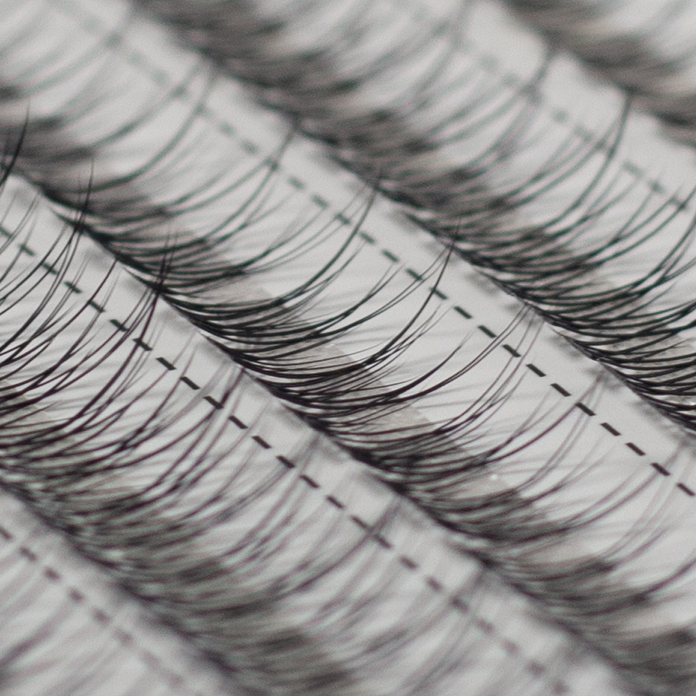 WOBS Cluster lashes 200 pcs FISH TAIL 10D; 0.07 (5 strips, mix 8–12 mm)