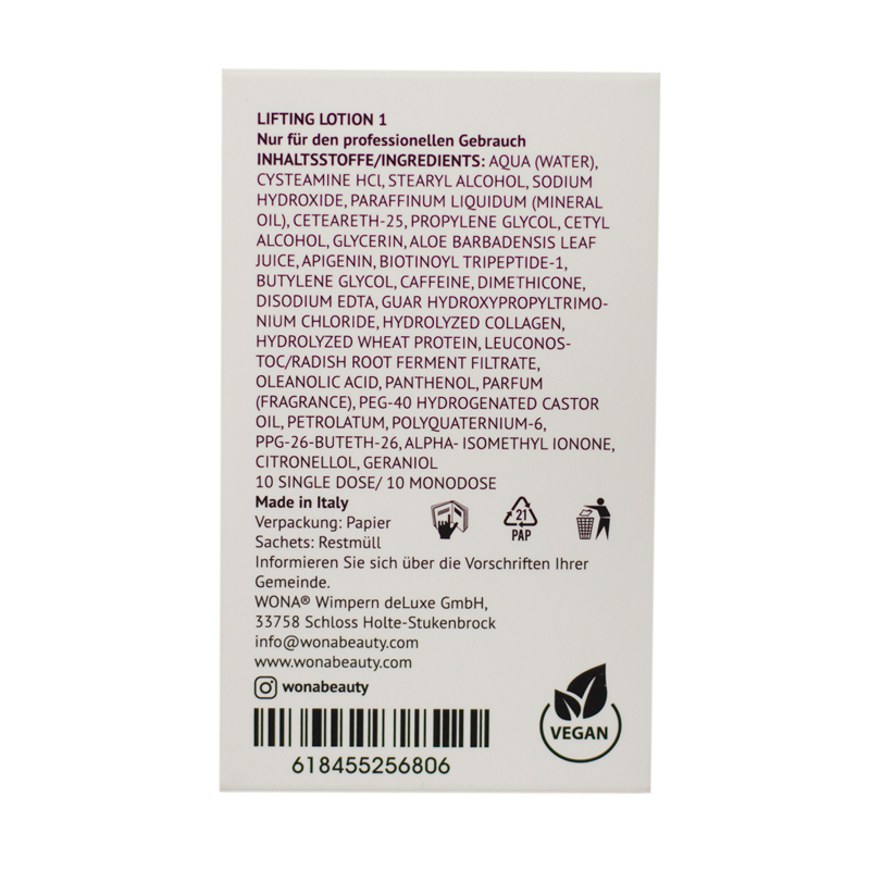 WONA Склад 1 для ламінування брів і вій 2 мл