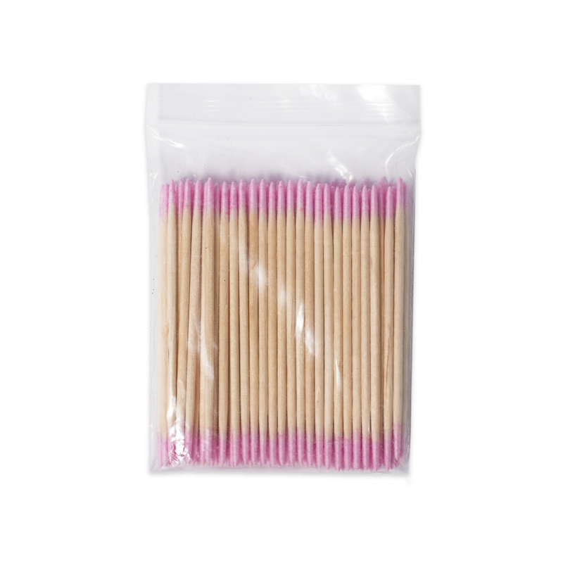 Microsticks bastoncillos finos de algodón, de doble cara, 7 cm, rosas, 100 uds
