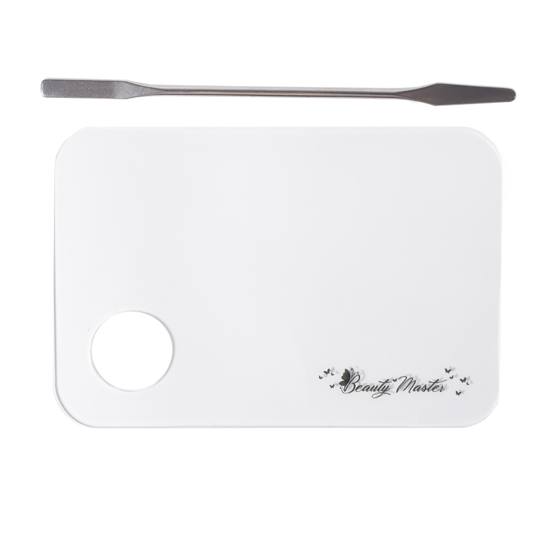 BEAUTY MASTER Акрилова палітра для змішування косметики зі шпателем