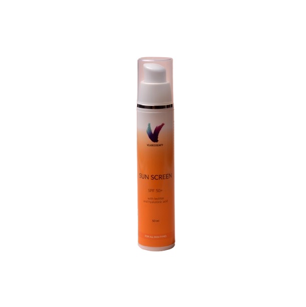 VELASKES BEAUTY Sun Screen Cream SPF 50+ with lecithin and hyaluronic acid 50 ml (1.69 fl oz)